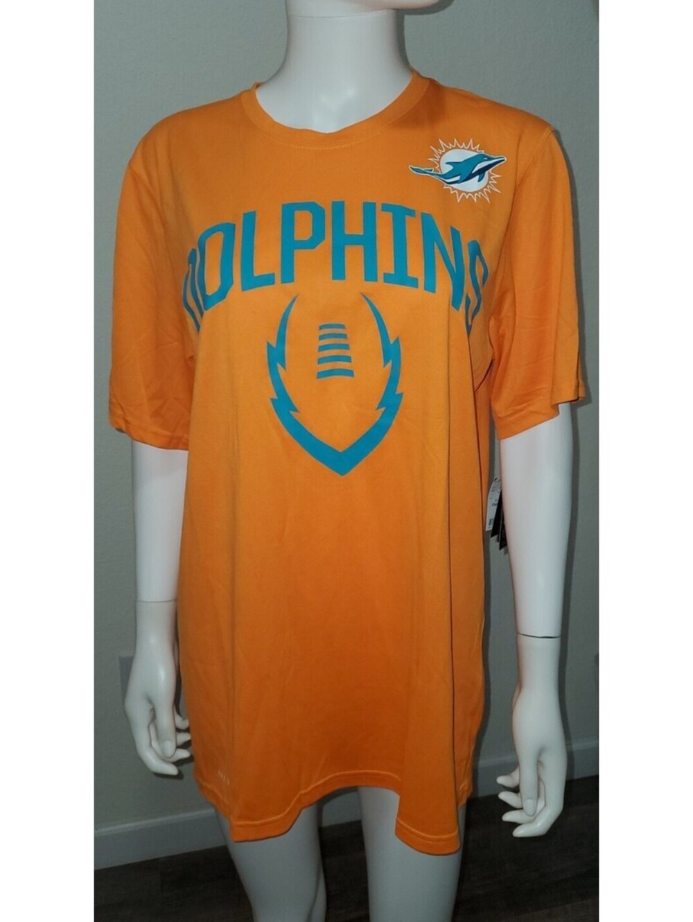 NIKE NFL MIAMI DOLPHINS DRI FIT ORANGE MENS SHIRT MEDIUM NWT